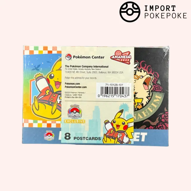 Pokémon Center Anaheim 2025 Set 8 Cartes Postales Exclusif