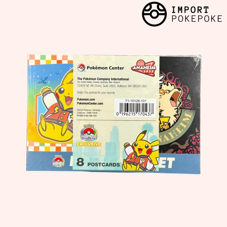 Pokémon Center Anaheim 2025 Set 8 Cartes Postales Exclusif
