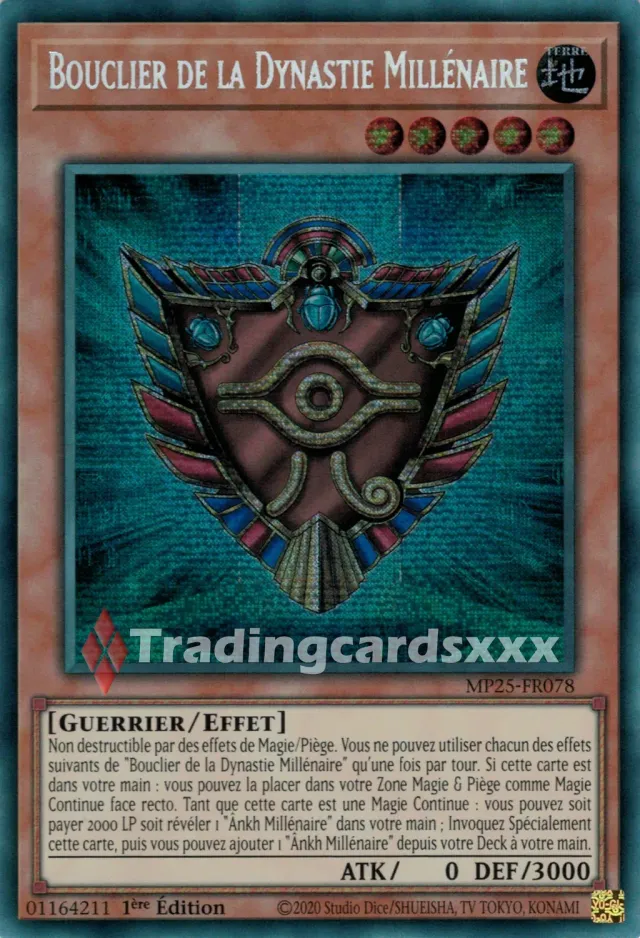 Yu-Gi-Oh! Bouclier de la Dynastie Millénaire carte 1ère édition