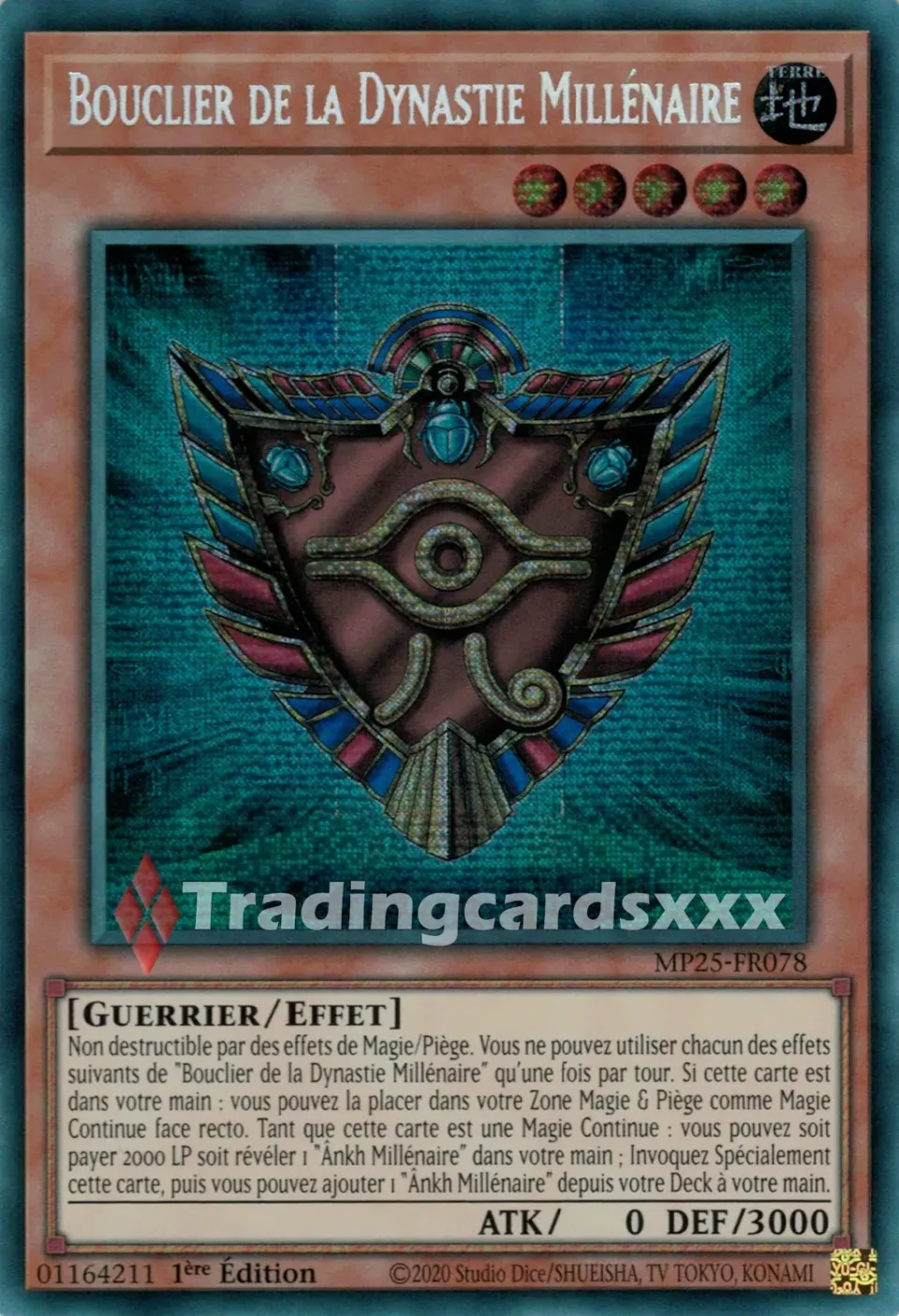 Yu-Gi-Oh! Bouclier de la Dynastie Millénaire carte 1ère édition