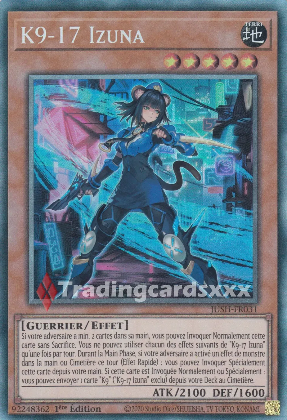 Yu-Gi-Oh! K9-17 Izuna JUSH-FR031 carte 1ère édition