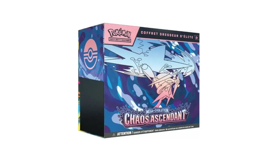 Pokémon Chaos Ascendant ME04 ETB coffret Dresseur d’Élite 9 boosters