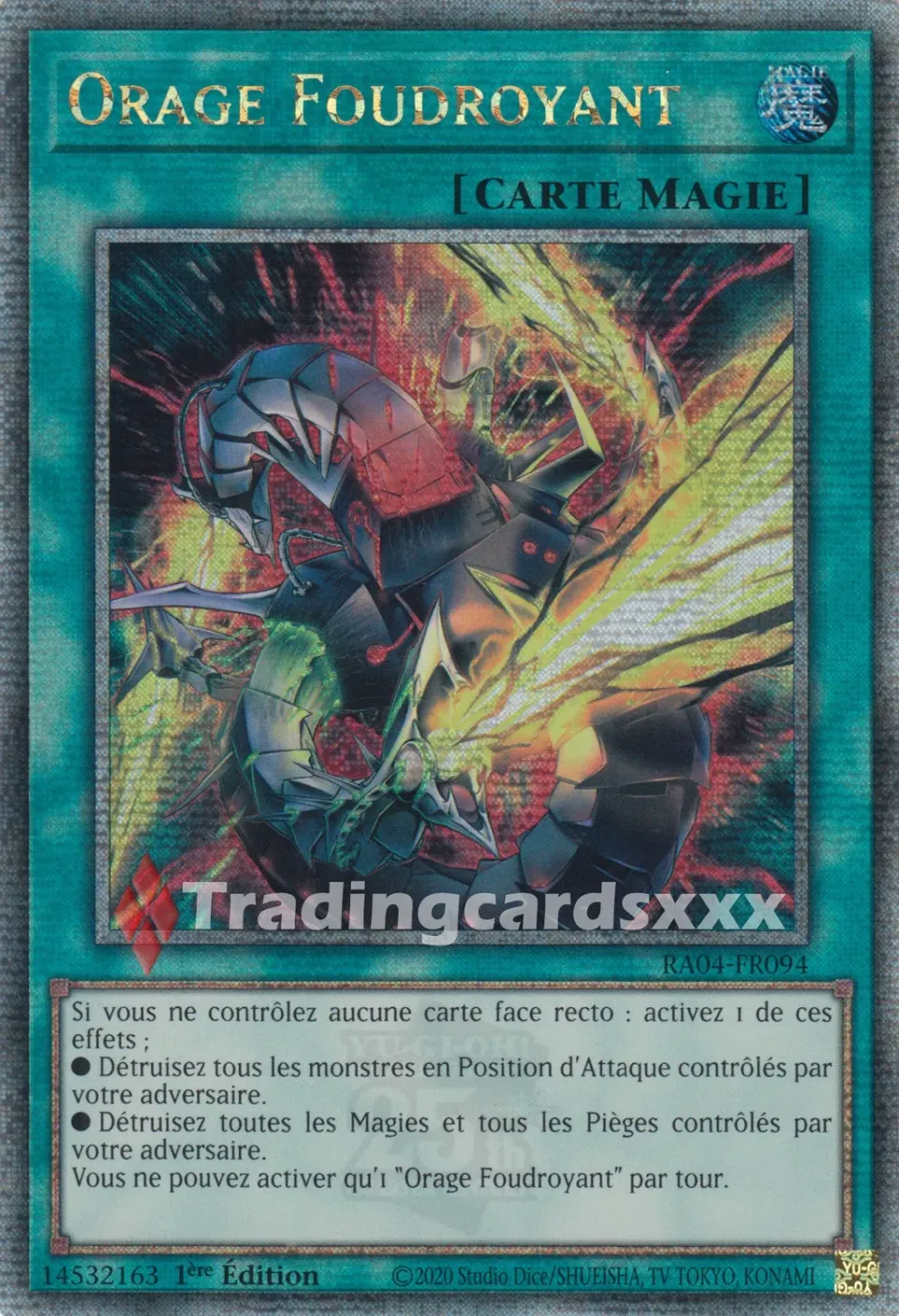 Yu-Gi-Oh! Orage Foudroyant carte QCSE française