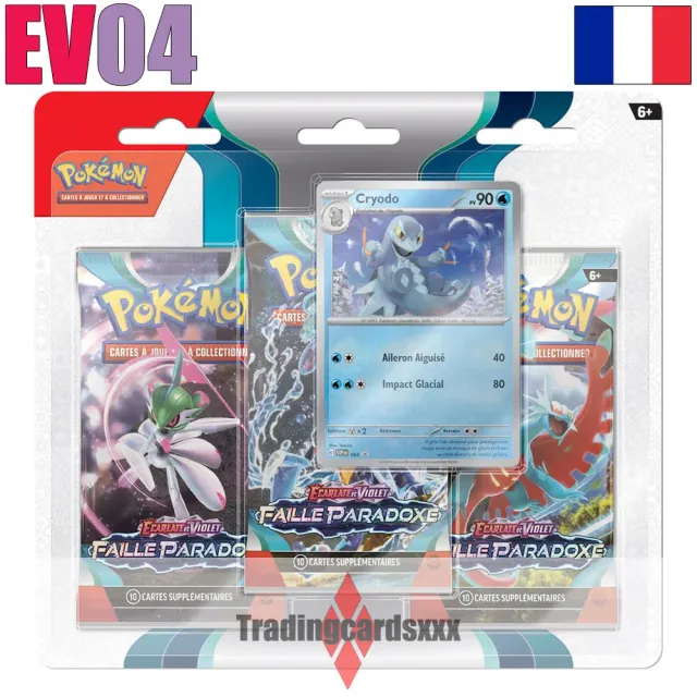 Pokémon Faille Paradoxe Tripack 3 boosters EV04 VF