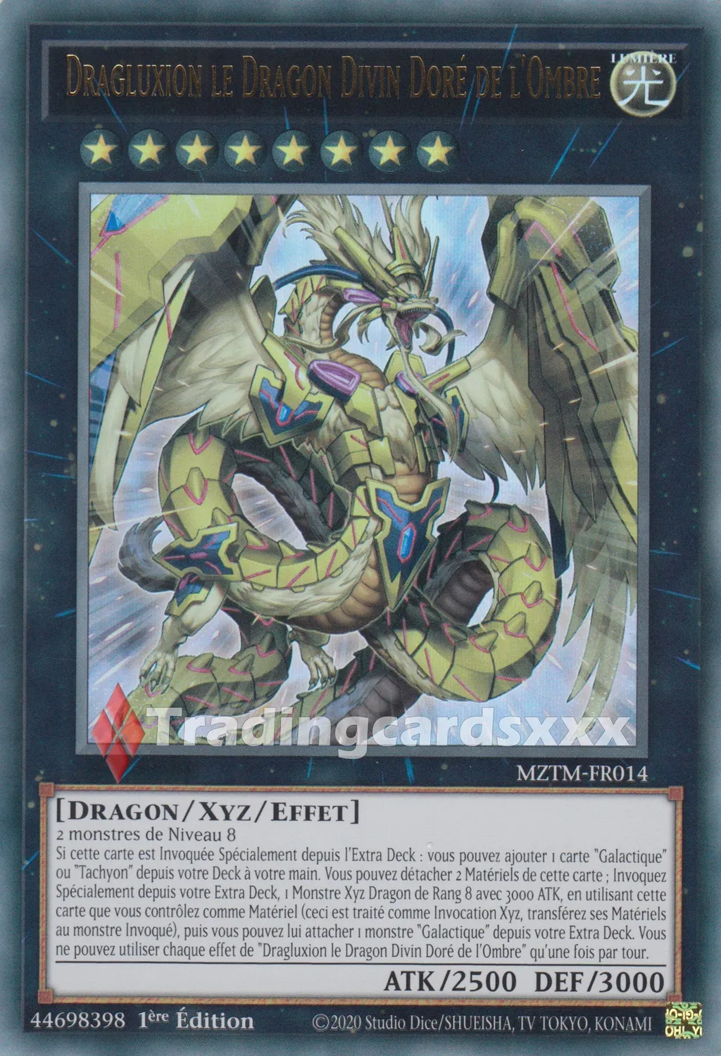 Yu-Gi-Oh! Dragluxion Dragon Divin MZTM-FR014 carte 1ère édition