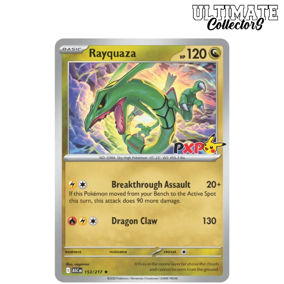 Hikaru Distribution Pokémon XP Rayquaza 153/217 carte promo scellée