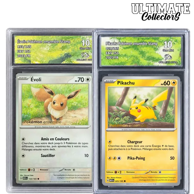 Pikachu & Évoli Pokémon Ensemble cartes gradées