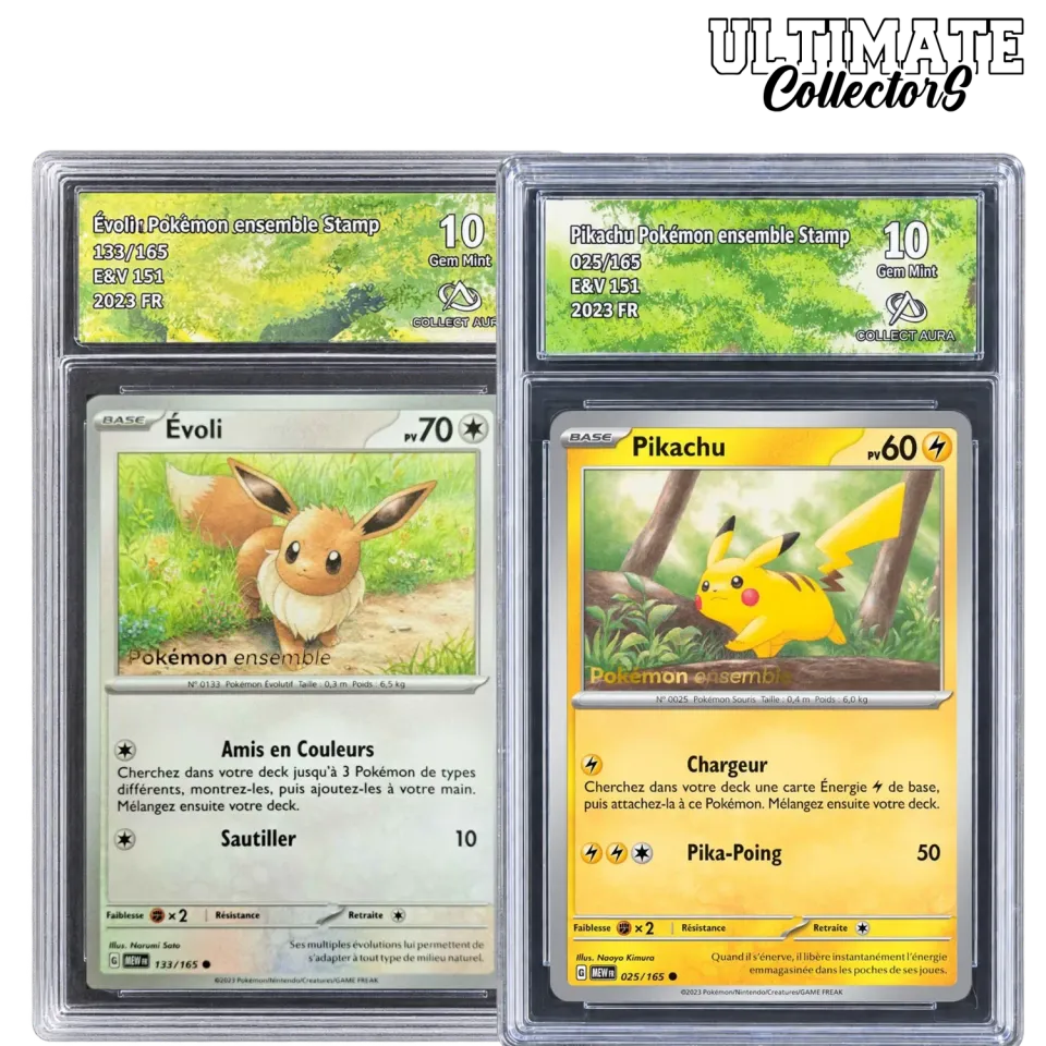 Pikachu & Évoli Pokémon Ensemble cartes gradées