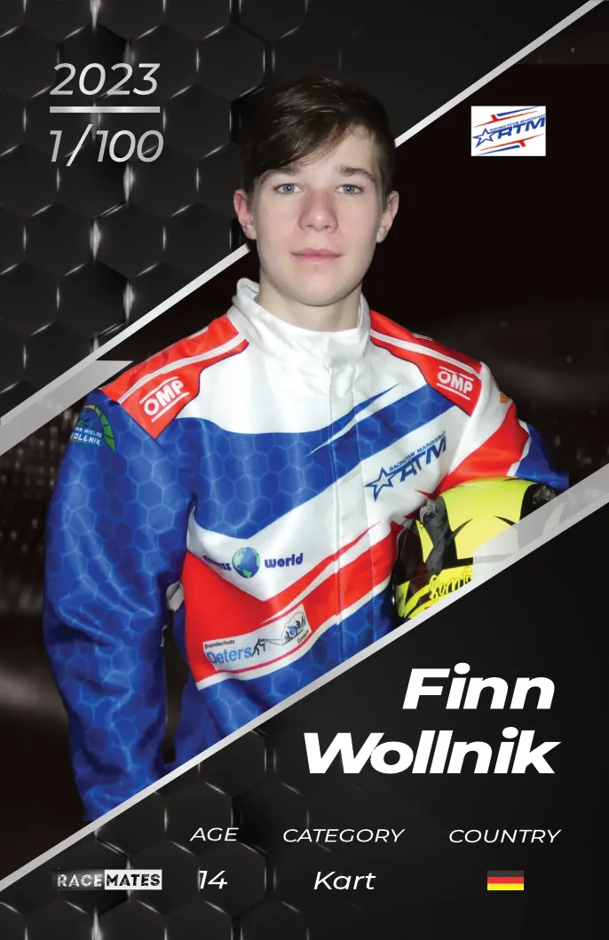 Racemates Finn Wollnik carte collection karting