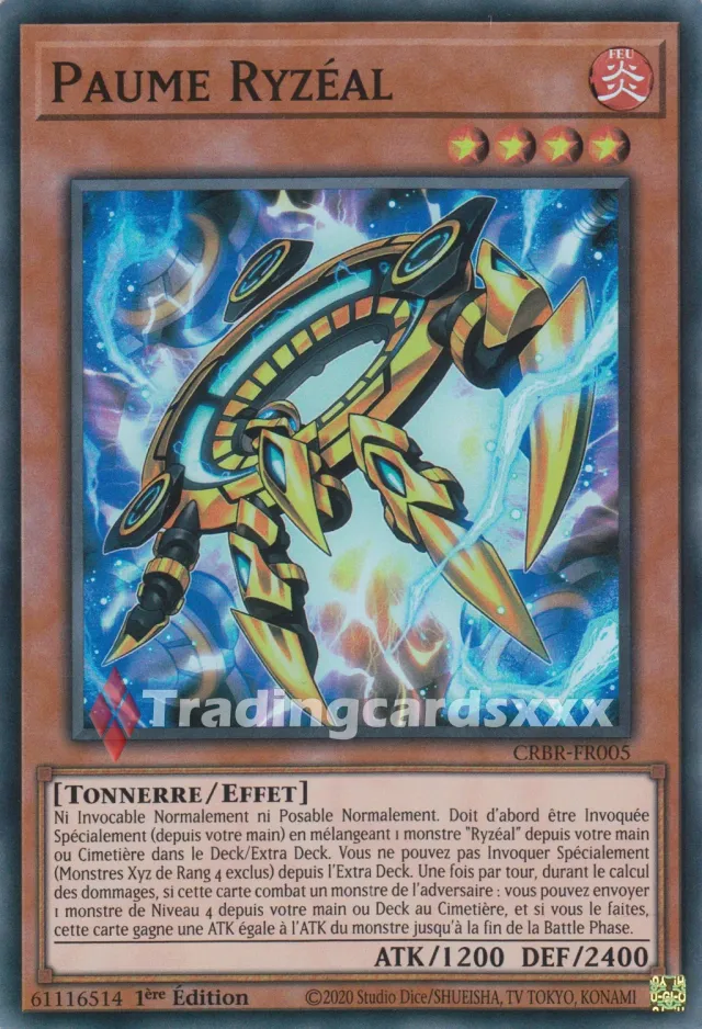 Yu-Gi-Oh! Paume Ryzéal CRBR-FR005 carte Super Rare