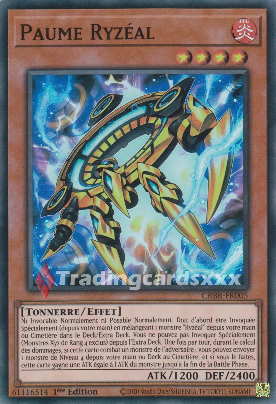 Yu-Gi-Oh! Paume Ryzéal CRBR-FR005 carte Super Rare