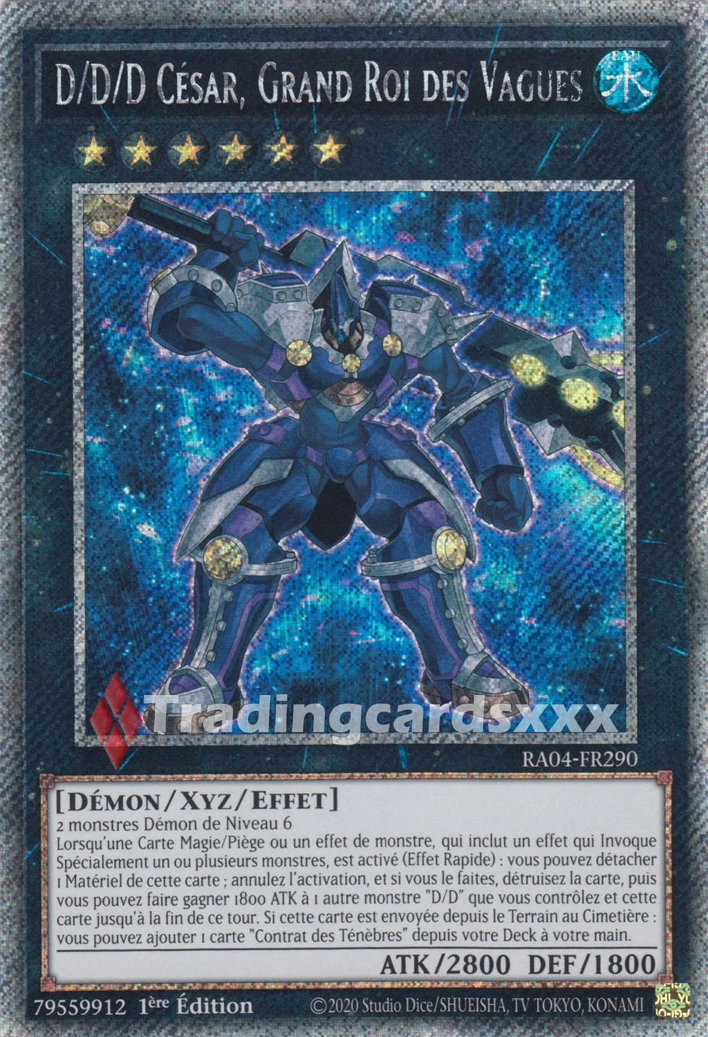 Yu-Gi-Oh! D/D/D César Grand Roi des Vagues RA04-FR290 carte