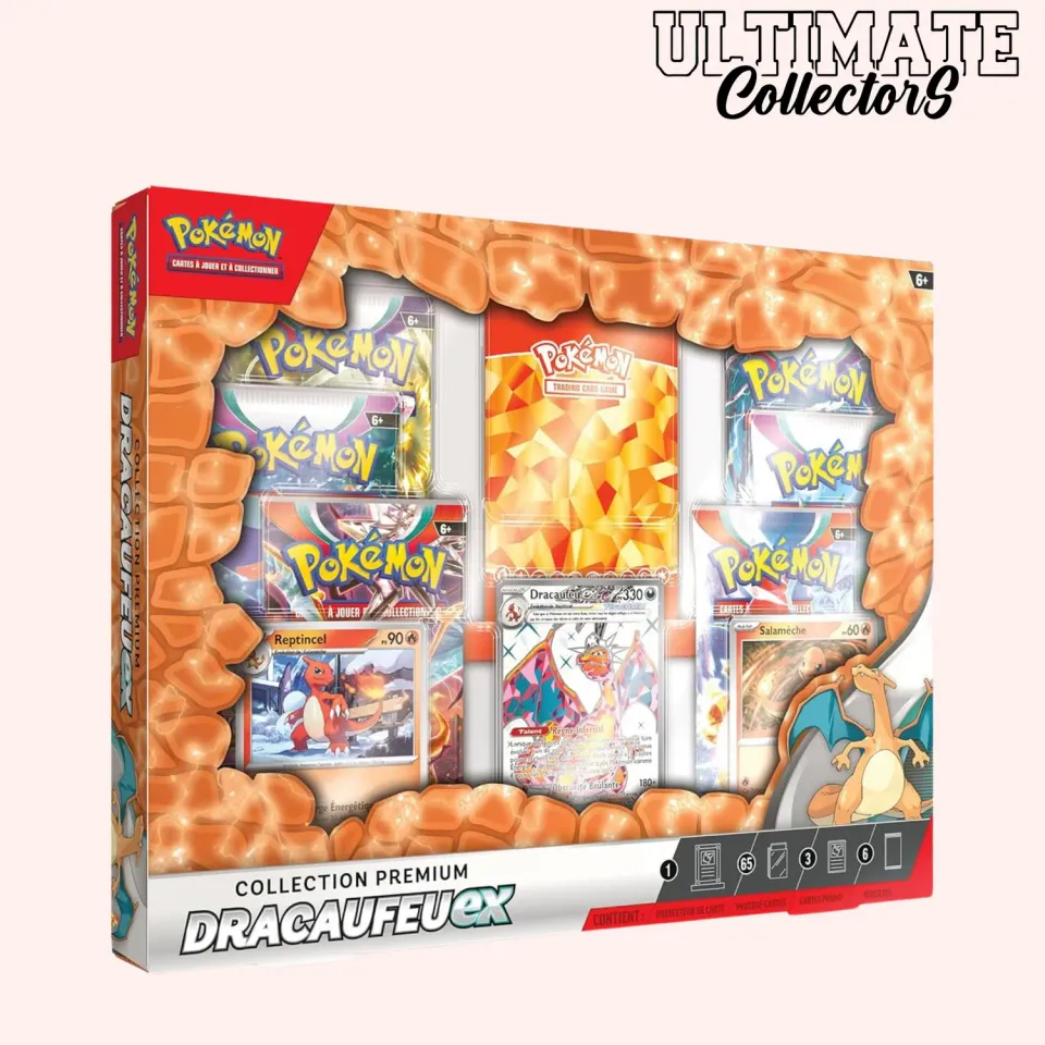 Pokémon Dracaufeu-ex 2024 coffret premium français 6 boosters