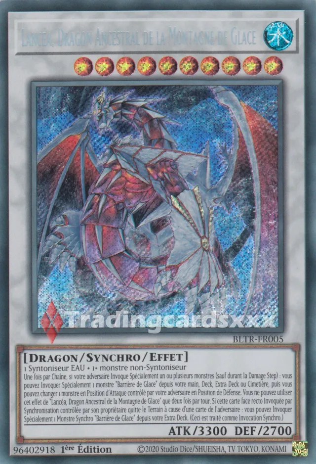 Yu-Gi-Oh! Lancéa Dragon Ancestral Montagne Glace BLTR-FR005 carte Secret