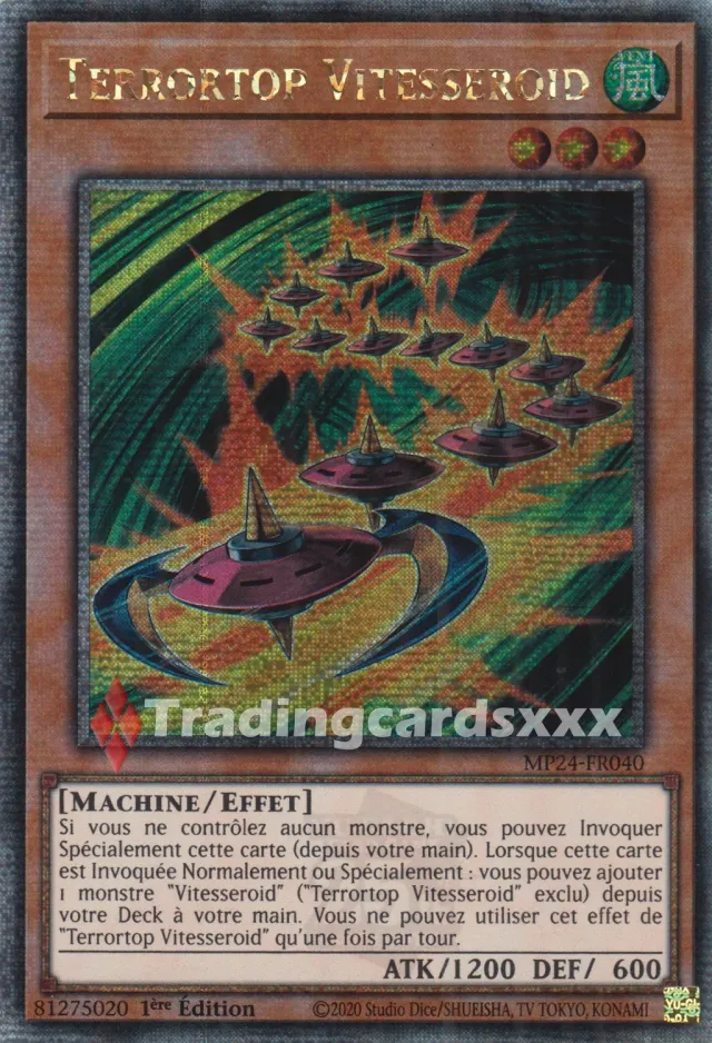 Yu-Gi-Oh! Terrortop Vitesseroid carte Secret Rare Quart de Siècle française