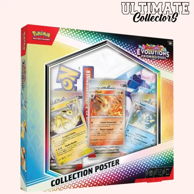Pokémon Évolutions Prismatiques EV8.5 coffret poster 3 boosters