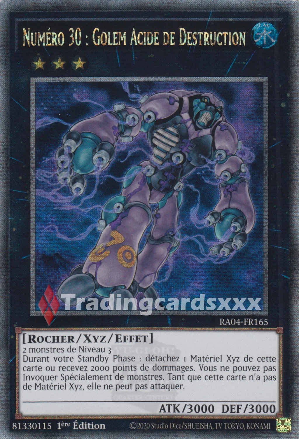 Yu-Gi-Oh! Ruée Quart Siècle Numéro 30 Golem Acide RA04-FR165 carte à l’unité